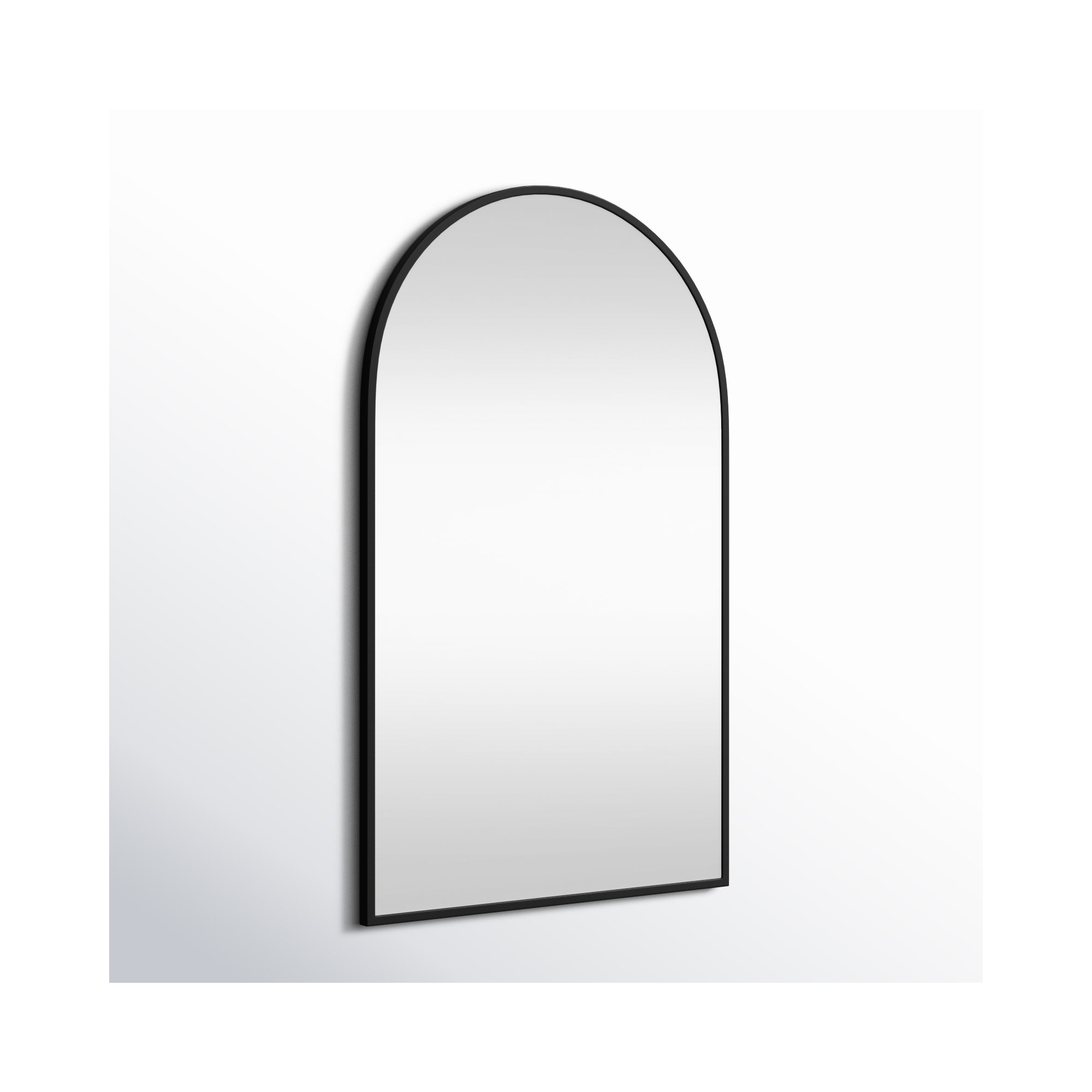 Sabine Metal Arch Wall Mirror, Black, 36" x 22"