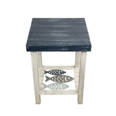 Table de bout en bois massif avec rangement Astatula