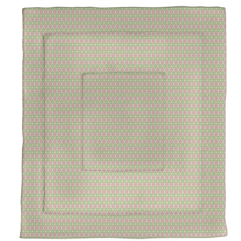 Édredon simple réversible Katelyn Elizabeth Diamonds, Édredon très grand, Rose / Vert