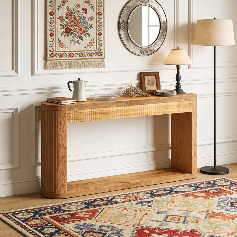 Fluted Sofa Entryway Foyer Table