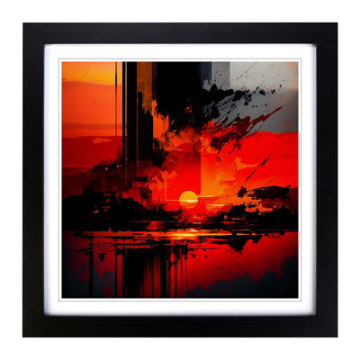 Sunset Abstract Expressionism - Framed Print