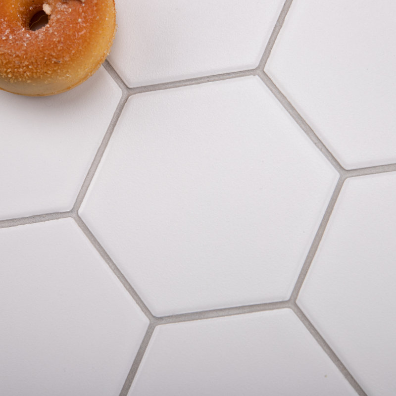 Carreau de mosaïque en porcelaine alvéolaire pour mur et plancher 4 po x 4 po Perfection, Blanc