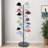 Black 19.69" W x 19.69" D x 68.90" H Tree-Like Hat Rack, 35-Tier Metal Boutique Display Stand with Dome-Shaped Holders-1378311686