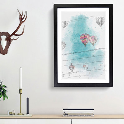 Hot Air Balloons on the Rise in Abstract - Picture Frame Graphic Art Print