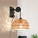 Rattan Plug-in Adjustable Height Sconce no Bulb Included