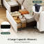 Modern Velvet Upholstered Platform Bed-4 Storage Drawers-132393735-132393737