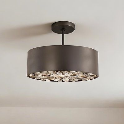 Azores 4-Light Convertible Semi-Flush or Pendant in Black Cashmere