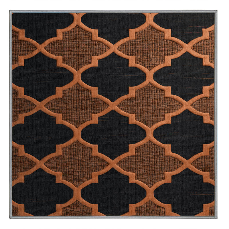 Machine Washable Trellis Purple Area Rug, Square 6'