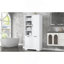 Armoire de rangement pour salle de bain avec portes et tiroirs, panier à linge inclinable, plusieurs espaces de rangement, style autoportant, tablette ouverte, tablette réglable, blanc-1416301471