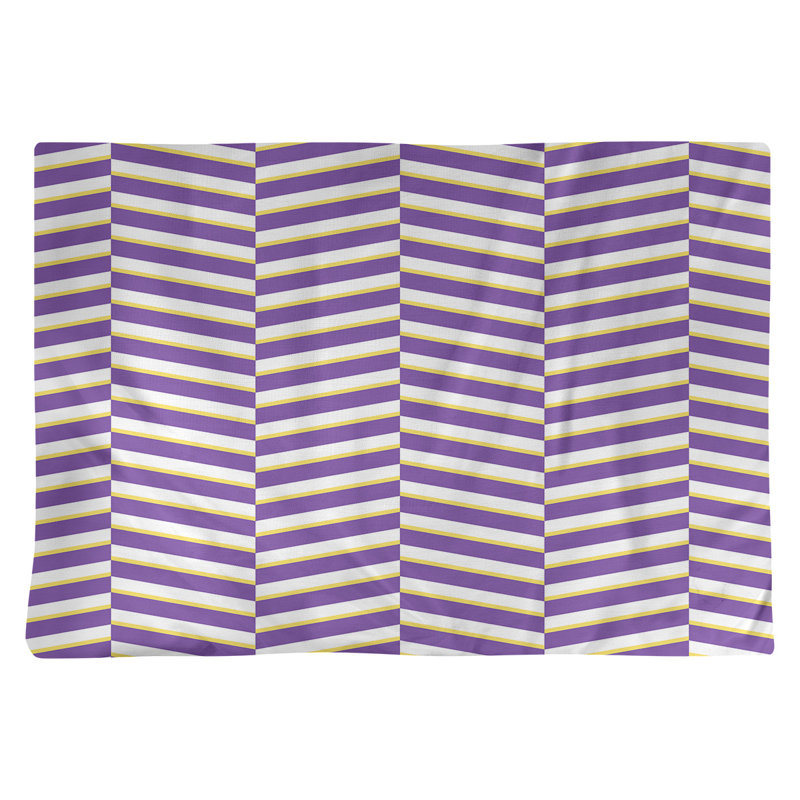 Napperon en coton 18 po à rayures fracturées, Mauve/jaune, polyester