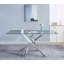 Table de salle à manger rectangulaire en verre trempé, design d'intérieur de salle à manger moderne