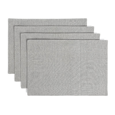over&back Woven Frayed Chambray Placemats - 100% Cotton - Kitchen and Home Decor - 14" L X 20" W