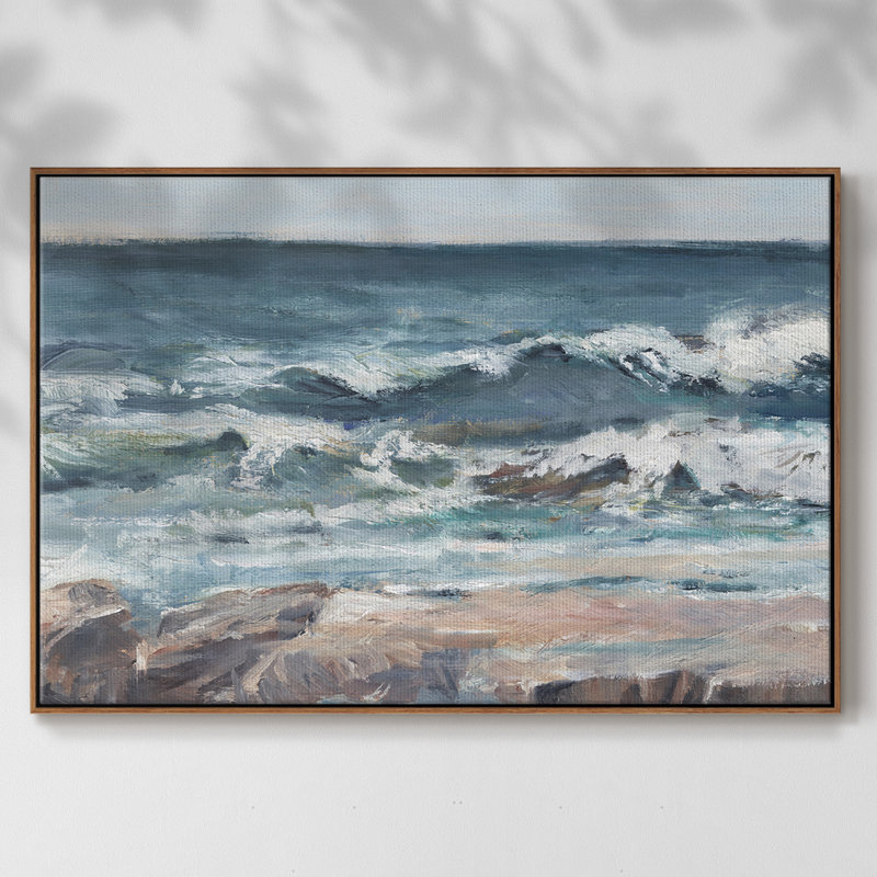 Ocean Breakers II, H 17 po x l 25 po x P 2 po, Noyer
