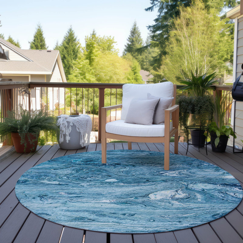 Kaylani Abstract Indoor / Outdoor Rug, Round 8'