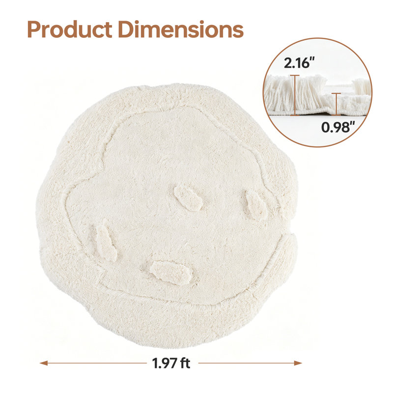 Tapis rond blanc