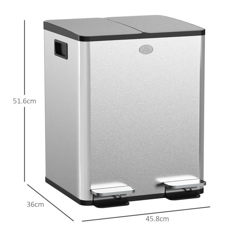 Step On Multi-Compartment Rubbish & Recycling Bin - 40L