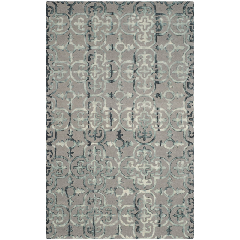 Budde Hand Tufted Wool Geometric Rug, Rectangle 2' x 3'