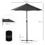 Ashmun 2m Half Parasol Market Umbrella with Crank Handle-68144919