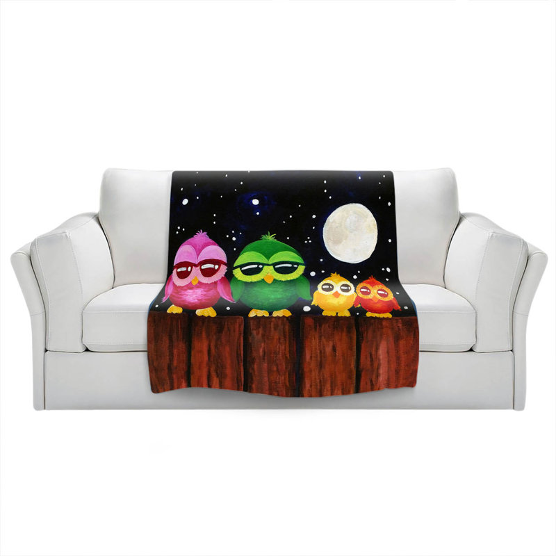 Couverture de owls sur une clôture , 68 po x 80 po