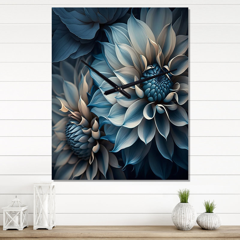 Jannemarie - Horloge murale florale Dahlia, H 28 po x l 12 po x P 1 po