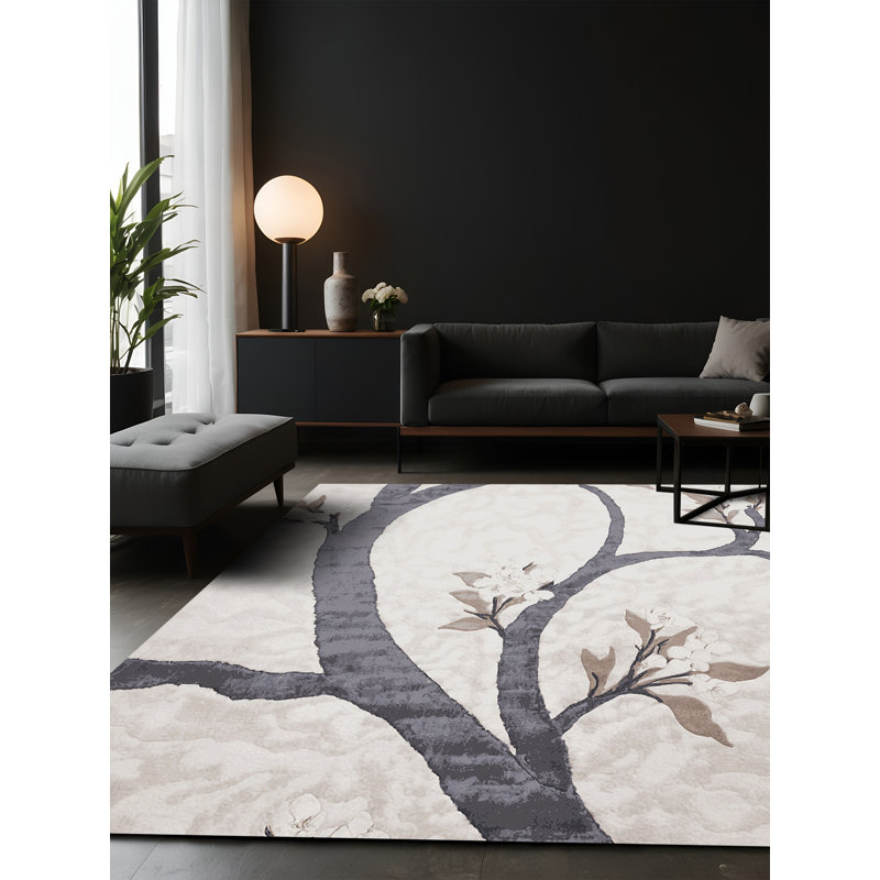 Silky Soft Plush Gray Area Rug, Square 5'