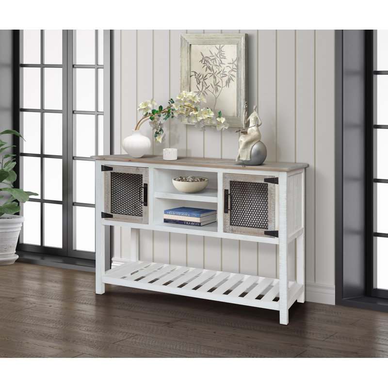 Poynor 47.5'' Solid Wood Top Console Table