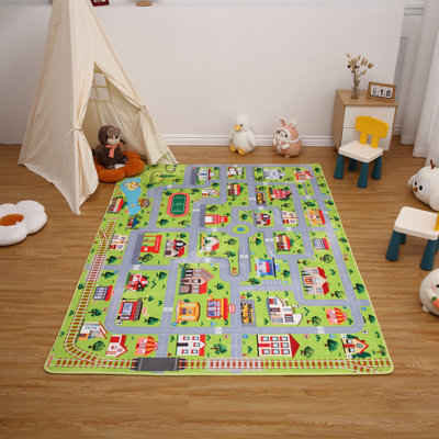 Tapis 3 x 5 pour chambre d'enfant Tapis antidérapant antidérapant pour salle de jeux Tapis de jeu pour enfants Tapis d'apprentissage pour les enfants