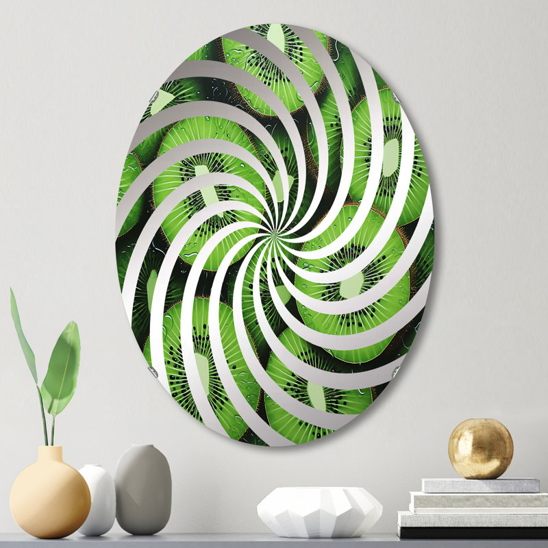 Miroir décoratif vortex Emerald Elegance Kiwi-MIR112947-Ovale, L 20 po x H 30 po