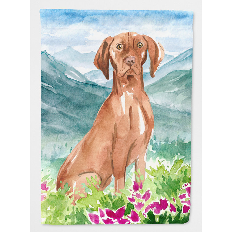 Yorkshire terrier yorkie à 2 côtés en polyester 15 x 11,5 po mountain fleurs drapeau de jardin, Vizsla (vert/brun/bleu)