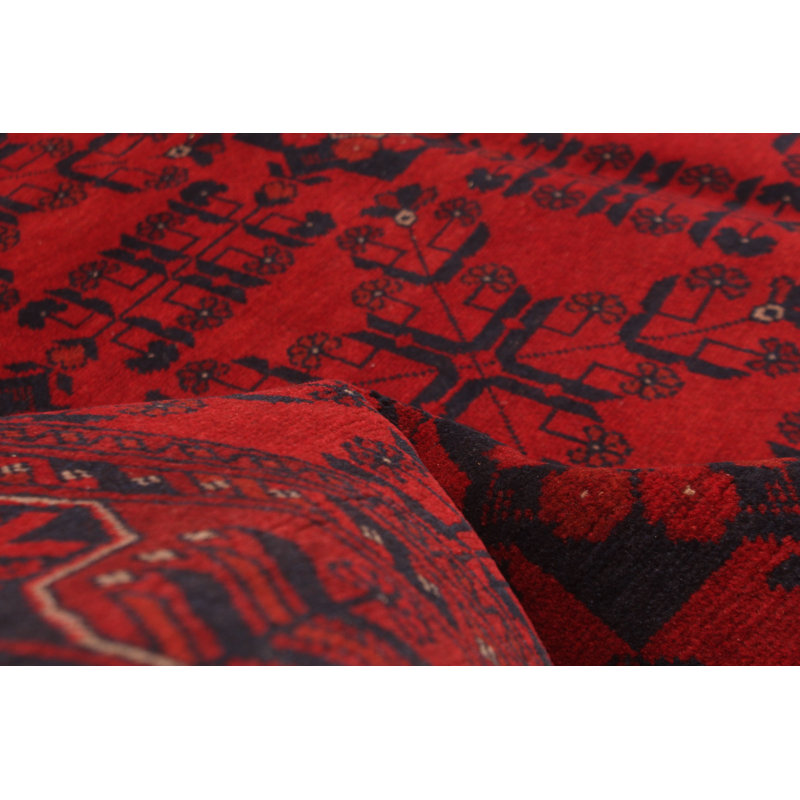 Odoarda One-of-a-Kind 5'10" X 7'8" New Age Wool Area Rug in Red