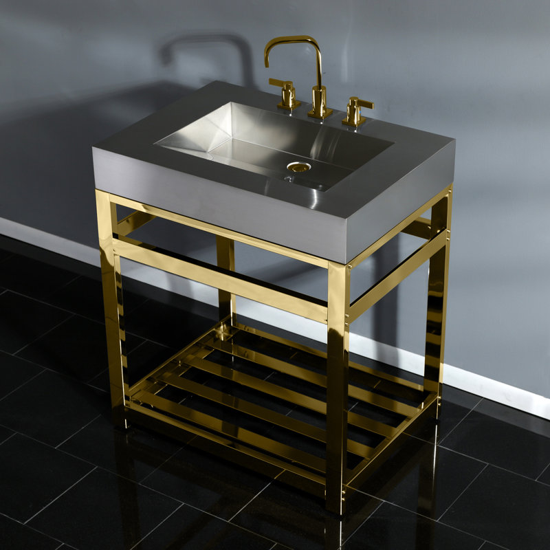 Meuble-lavabo simple 31 po Fauceture, Laiton poli