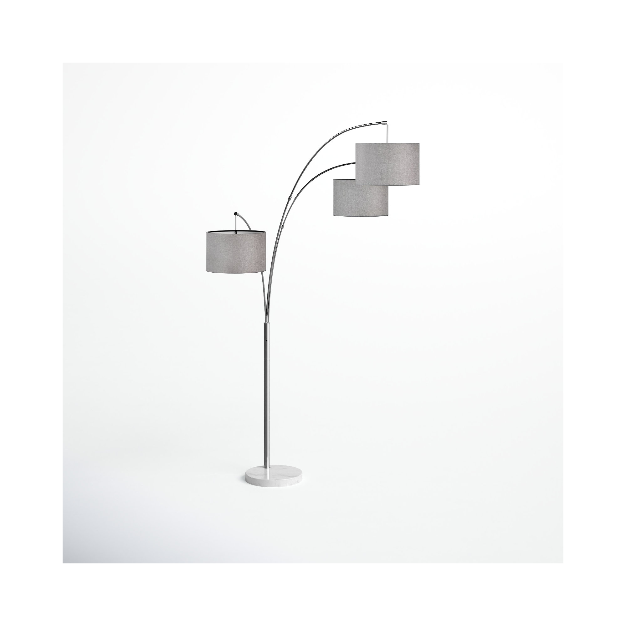 Felice 74'' Floor Lamp, Gray, Brushed Steel