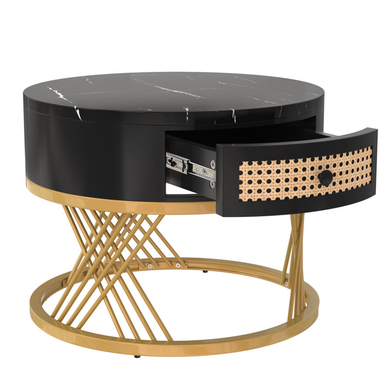 Coffee Table, Black / Gold, Black