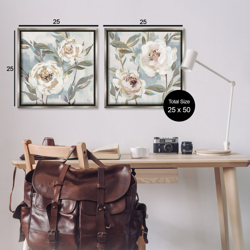  Ensemble de 2 toiles flottantes encadrées Country Country Blossoms par Nina Blue, H 25 po x l 25 po