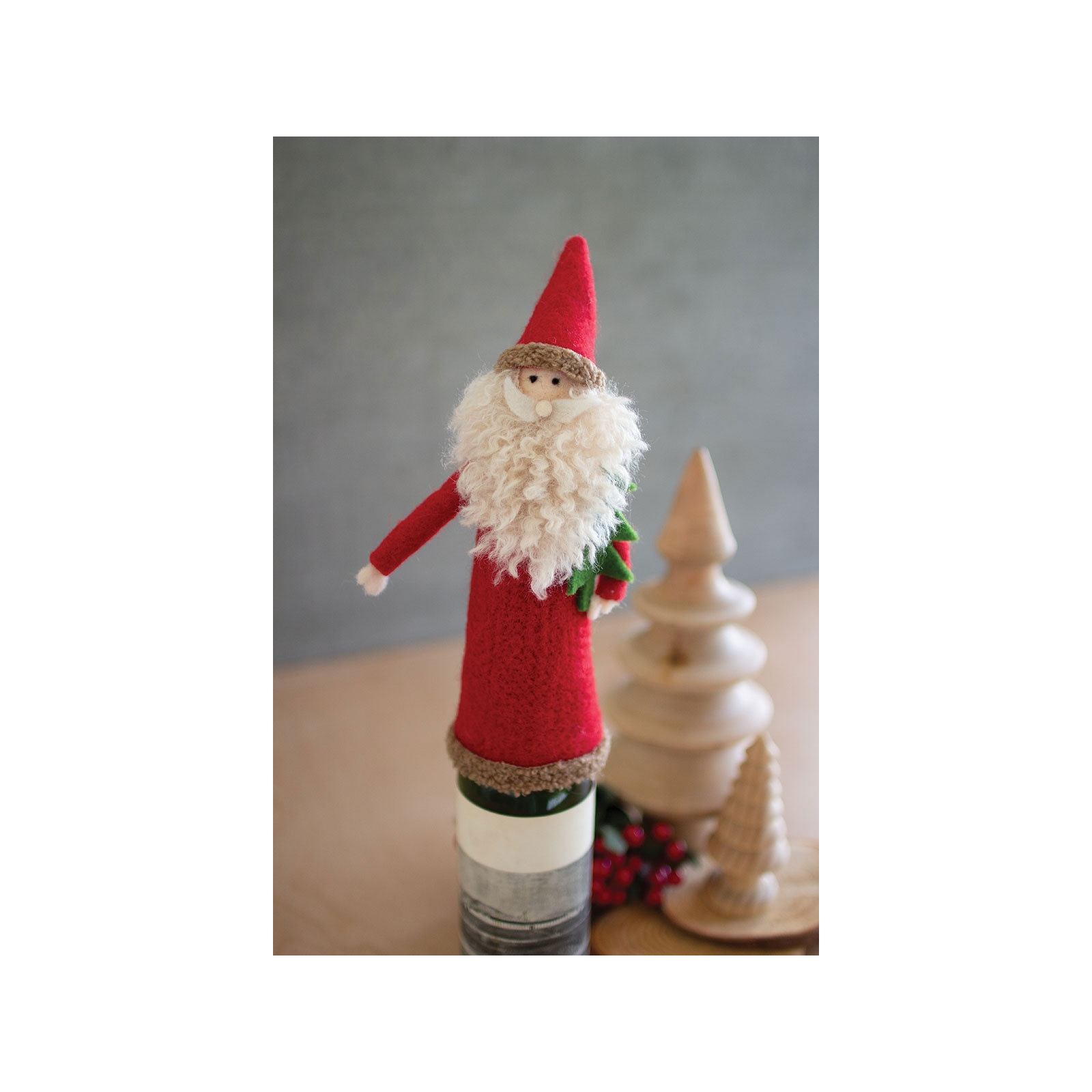Felt Santa Wine Topper