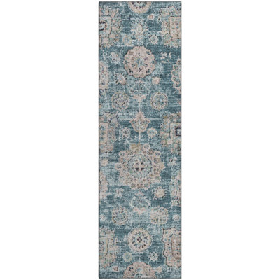 Premium Machine Washable Cerrito Teal Rug