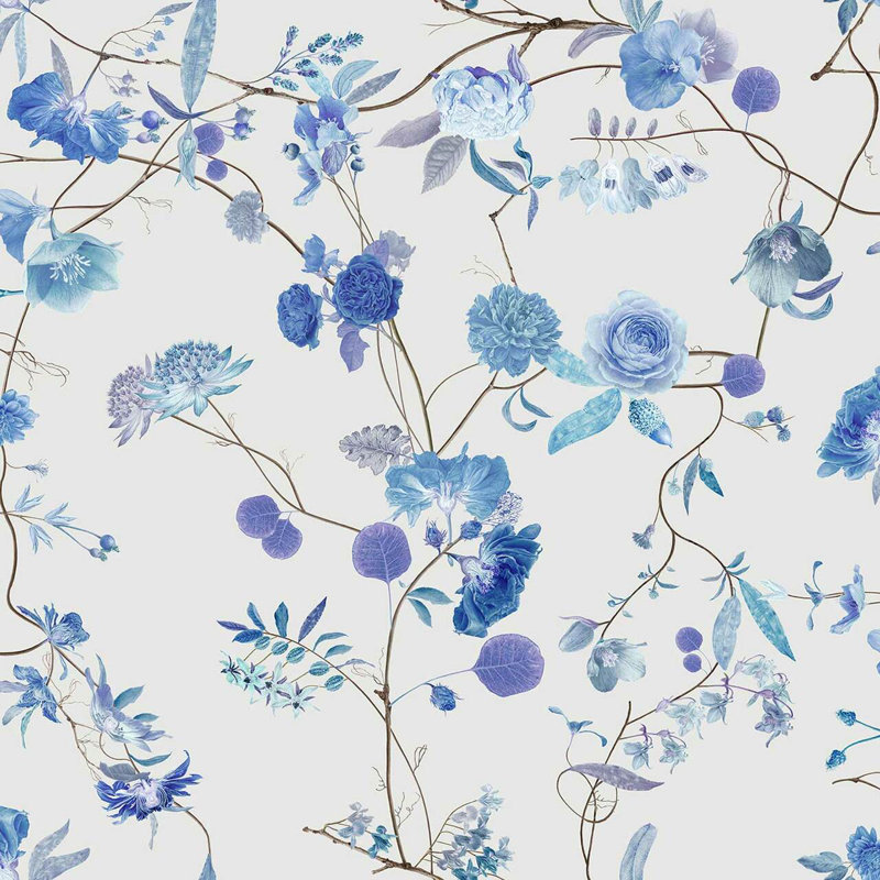 Hudgins 10m x 52cm Matte Paste the Wall Wallpaper Roll, White/Blue