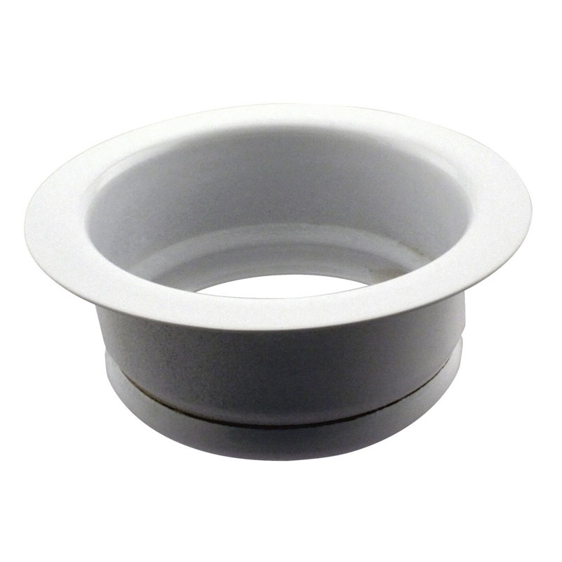 4-1/4" Standard Kitchen Sink Waste Disposal Flange, Powdercoated White