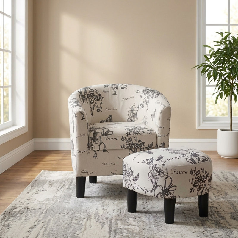 Fauteuil d'appoint moderne avec repose-pieds