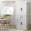 Armoire de cuisine | HOMcom 72 po de hauteur ferme autoportante avec 4 portes de grange, tiroir | Blanc | Panneau de particules