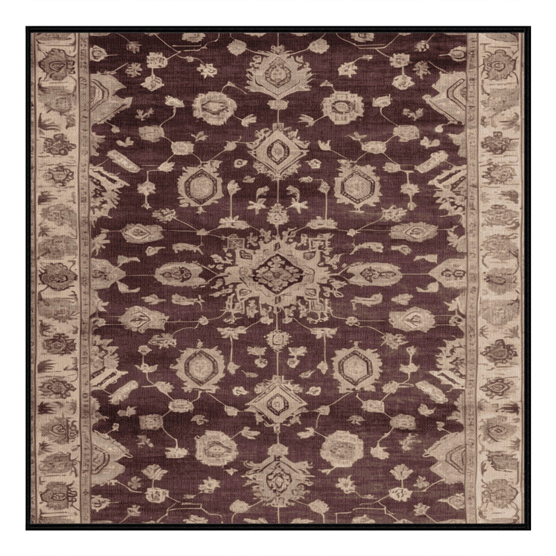 Tapis brun lavable à la machine, Carré 8 pi
