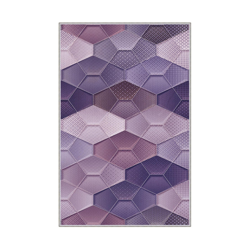 Durable Woven Carpet (50 x 80 cm / 1.6 x 2.6 ft), 100% Polyester, 0.3 in Pile Height | Antibacterial, Non-Slip Underside, Machine Washable | 3D Digital Printing, Perfect for Living Room & Bedroom Decor