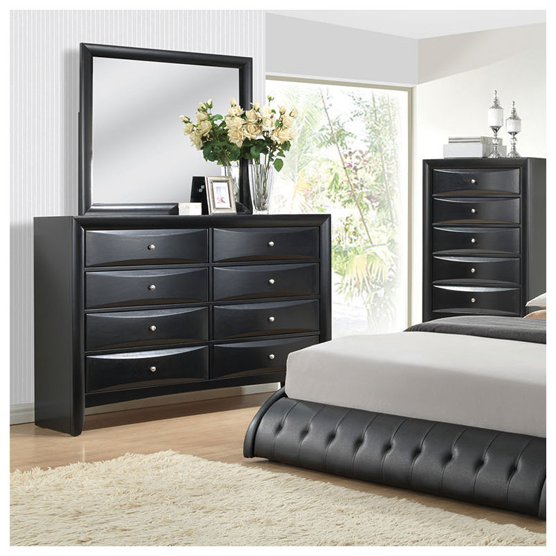 Commode double 8 tiroirs avec miroir Bandzul