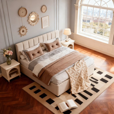 Lit plateforme tapissier Teddy
