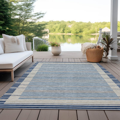 Tapis intérieur / extérieur bleu Asymira