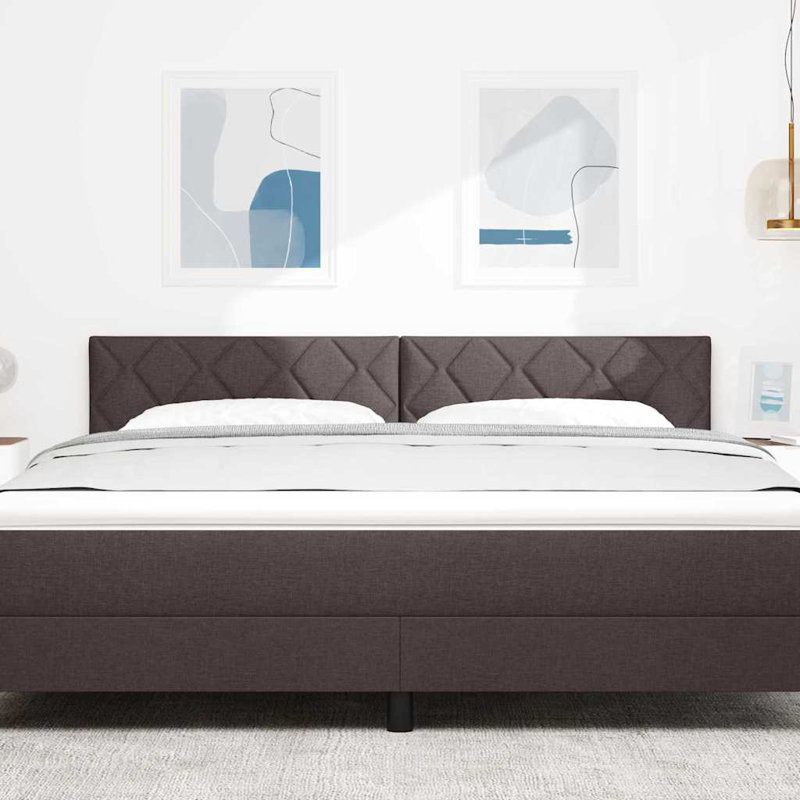 Fabric Headboard Geometric With Headboard Fabric, Dark Brown, 140 x 190cm