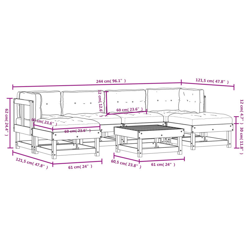 Berlare - Person Patio Conversation Set with Cushions, 24" L x 23.8" W x 11.8" H, Beige, Brown
