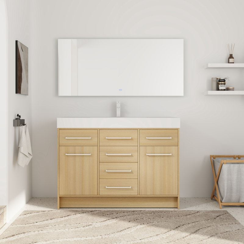 48'' Single Bathroom Vanity with Resin Top
