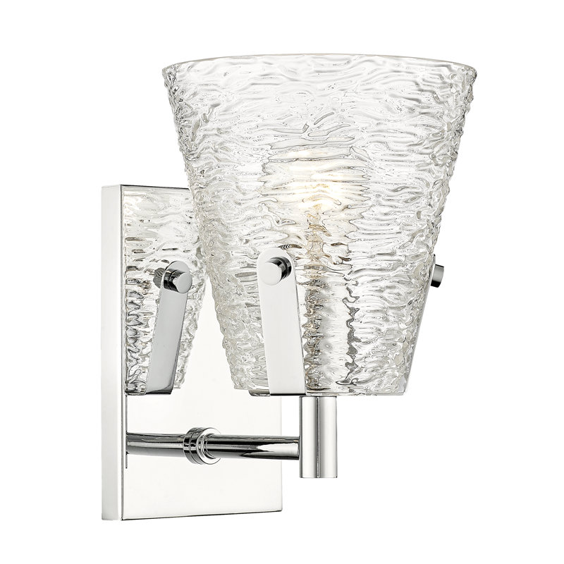 Applique murale en verre Groner, Chrome