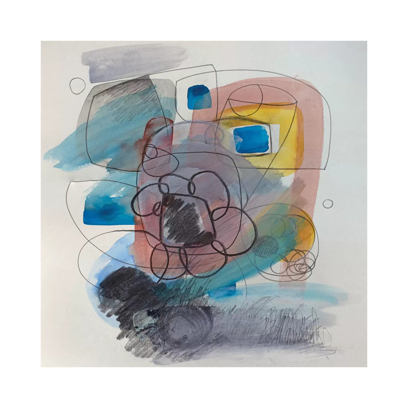 Modernist Study XV by Pamela Staker - Painting on Canvas, Wrapped Canvas, 30.48 cm H x 30.48 cm W